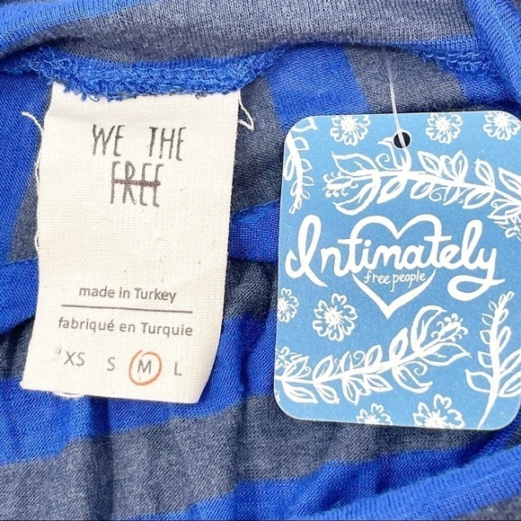 WE THE FREE Mock Neck Blue Gray Striped Tunic - Picture 6 of 7